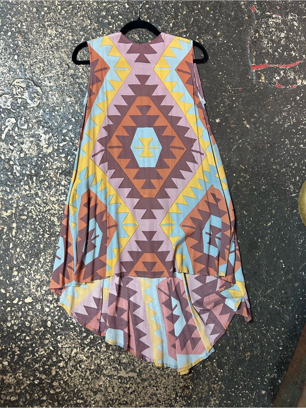 Mister Zimi Multicolor Geometric Sleeveless Hi-Low Dress